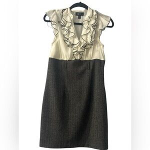 BCX Cream and Black Ruffle Mini Dress